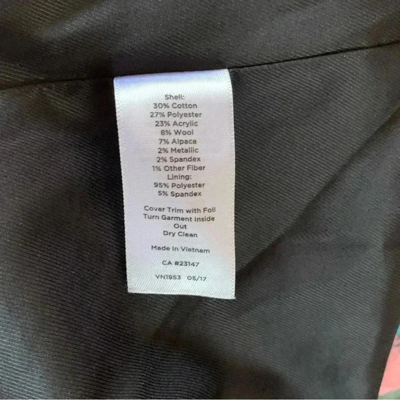 Talbots Italian Wool Alpaca Blend Blazer Jacket Olive Navy Tweed Sz 16 Military - Picture 9 of 9